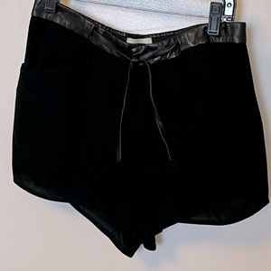 Helmet Lang black shorts with leather waist